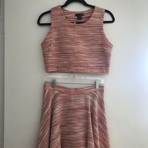 Aqua crop top and skirt set